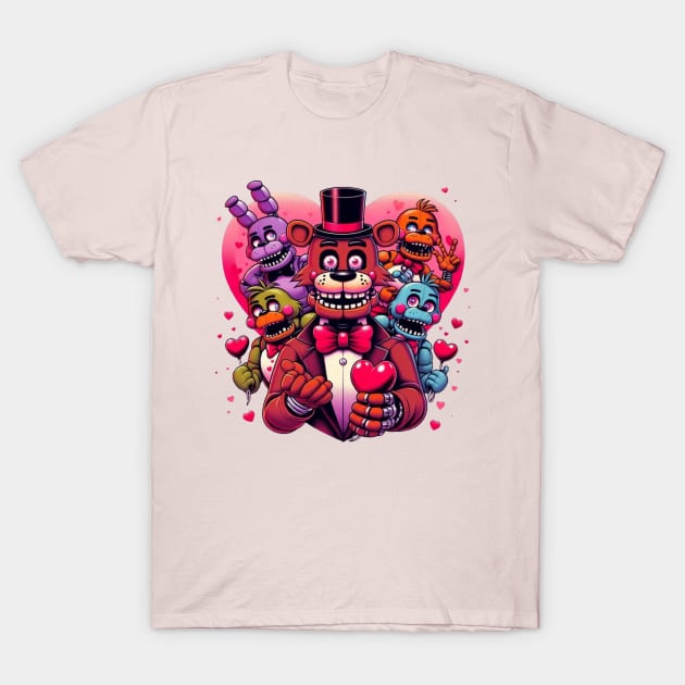 Happy five nights valentine day T-Shirt by  El-Aal